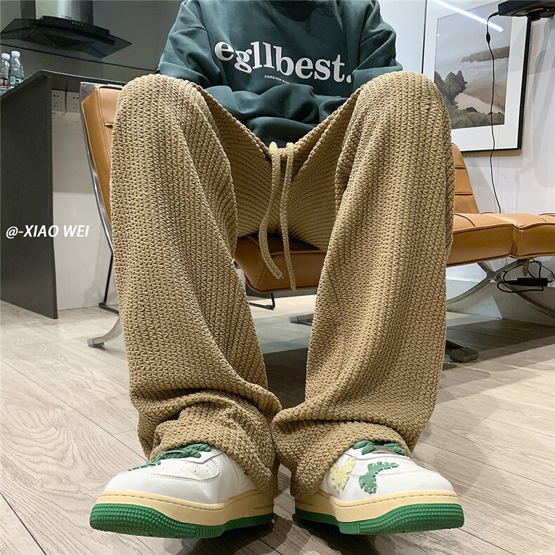 秋季休闲裤男垂感拖地裤特殊工艺D329-QM521-P55控68,男装休闲裤,电商D329