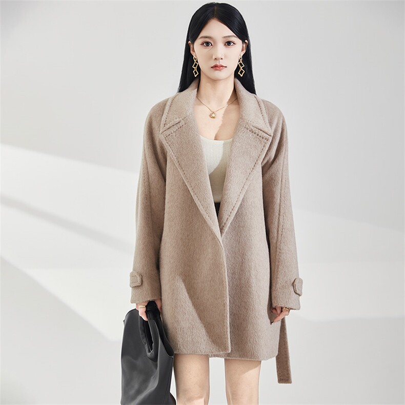 2025年秋季时尚百搭通勤简约休闲浴袍，女装双面呢大衣，澳纯羊绒