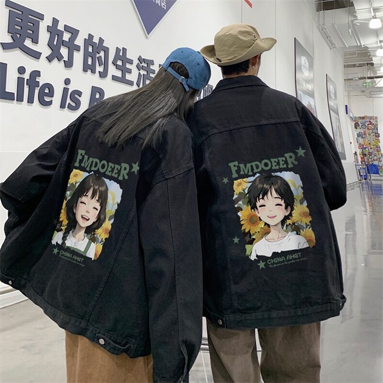 2025春季港风大码不一样印花情侣牛仔夹克外套男JK561-P6588，男装夹克，星座912-1（原星座914-5）
