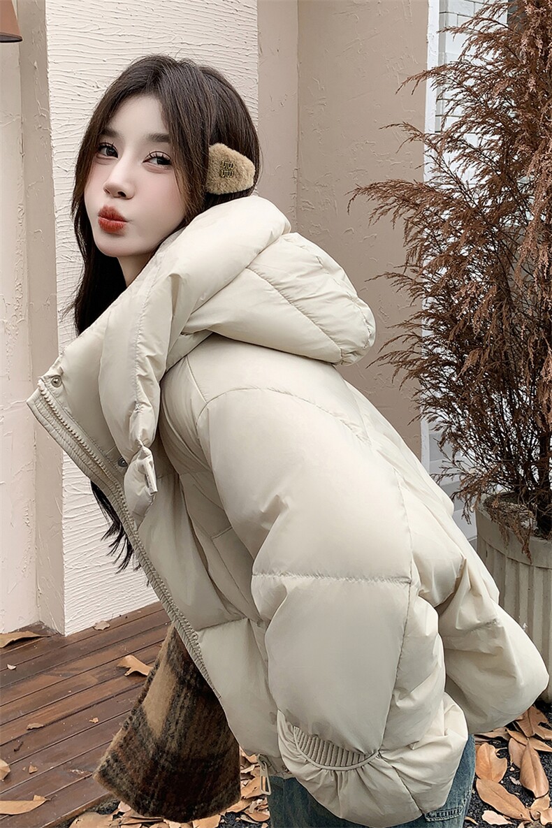 【新款现货】设计感连帽短款小个子白鸭绒面包服99819款P235K338,女装羽绒服,2C316