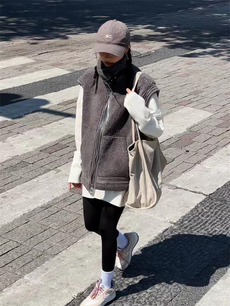 现货新款羊羔毛马甲，女装马甲，FU