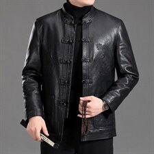 BAMJ-7002钱塘2002-2中年男士春秋季新款休闲商务夹克外套P117，男装皮衣，钱塘207-2