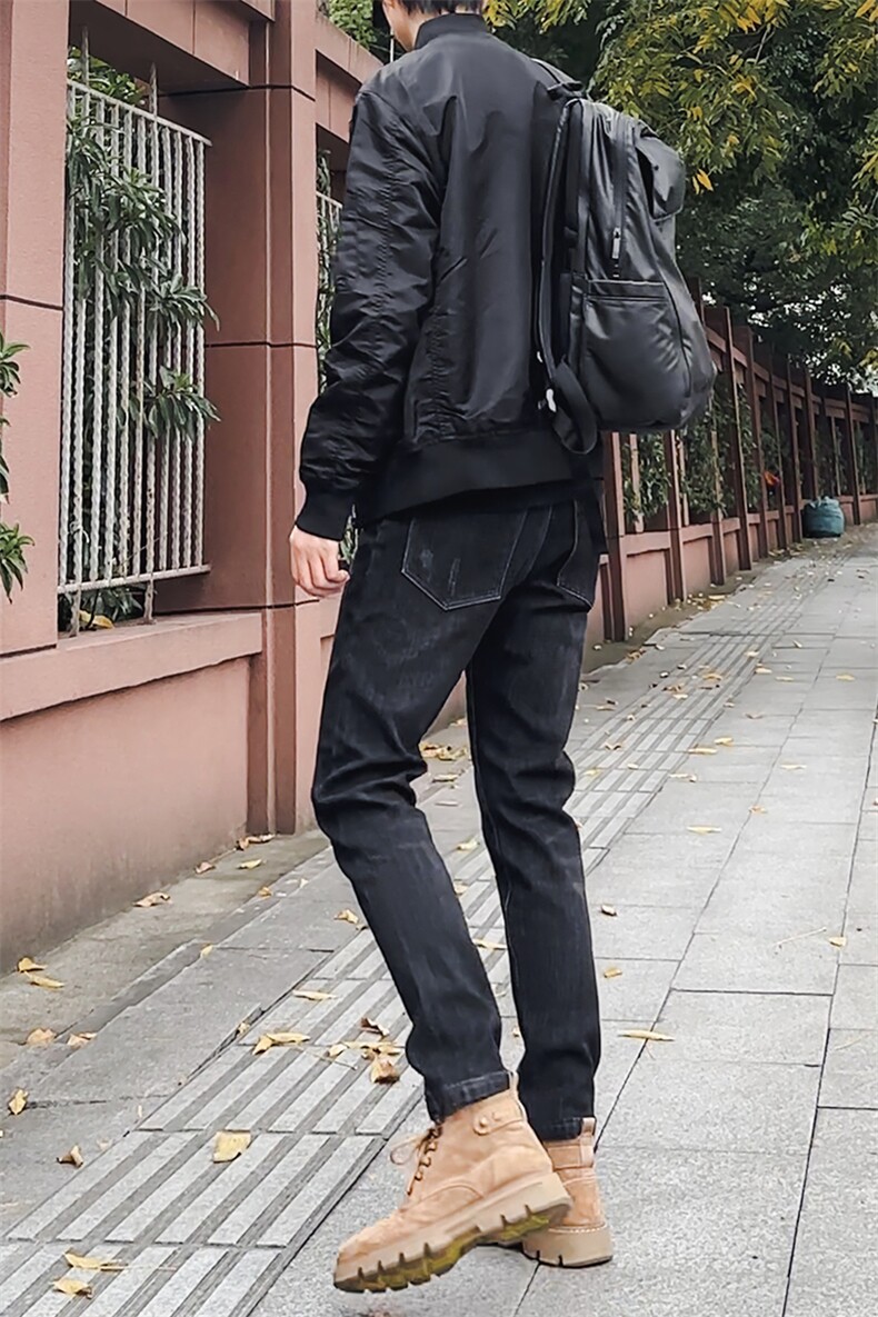 秋冬加绒牛仔裤男直筒基础百搭裤子修身休闲裤1412-2/607H/P60,男装牛仔裤,星座1412-2
