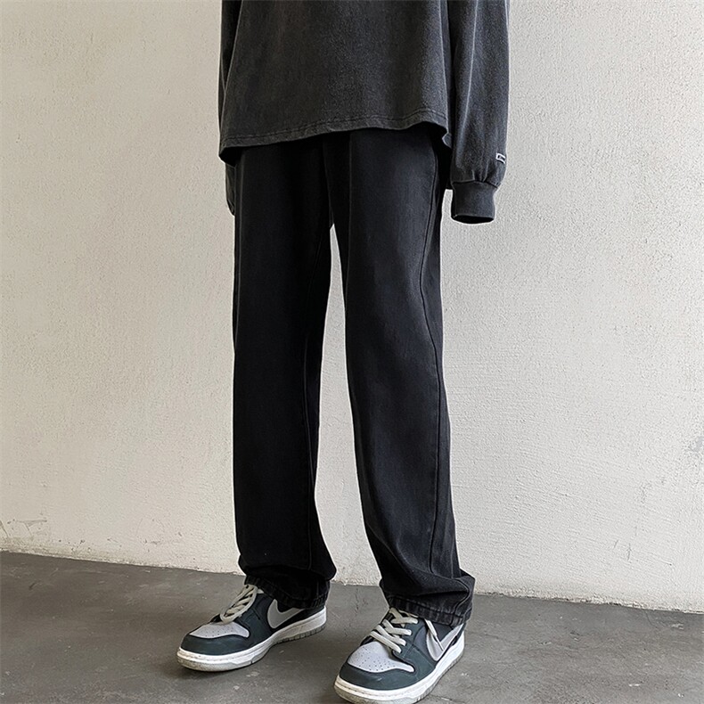 复古牛仔裤直筒宽松潮牌阔腿百搭休闲长裤子K5406-P45控59B315,男装牛仔裤,电商B315