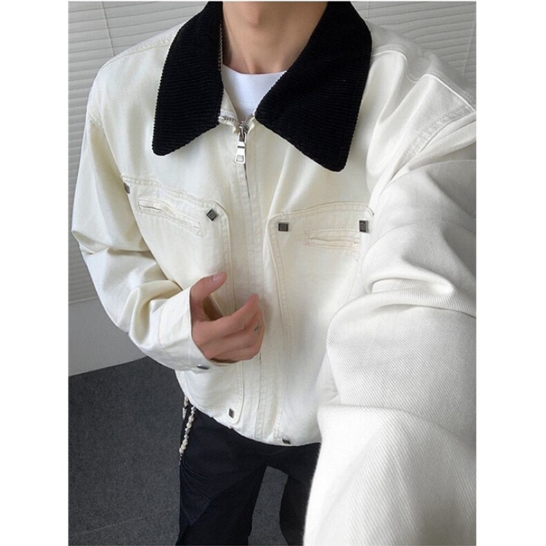 牛仔外套男女春秋冬复古设计感宽松休闲工装飞行员夹克J50，男装工装外套，星座1116A（原606A-3）