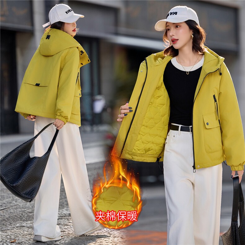 现货2025年冬季新款夹棉保暖棉衣派克服图片