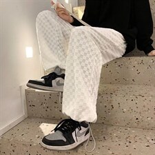 春秋季高街潮流休闲裤华夫格裤子男百搭宽松抽绳束脚裤K4504-P28，男装休闲裤，星座512-2