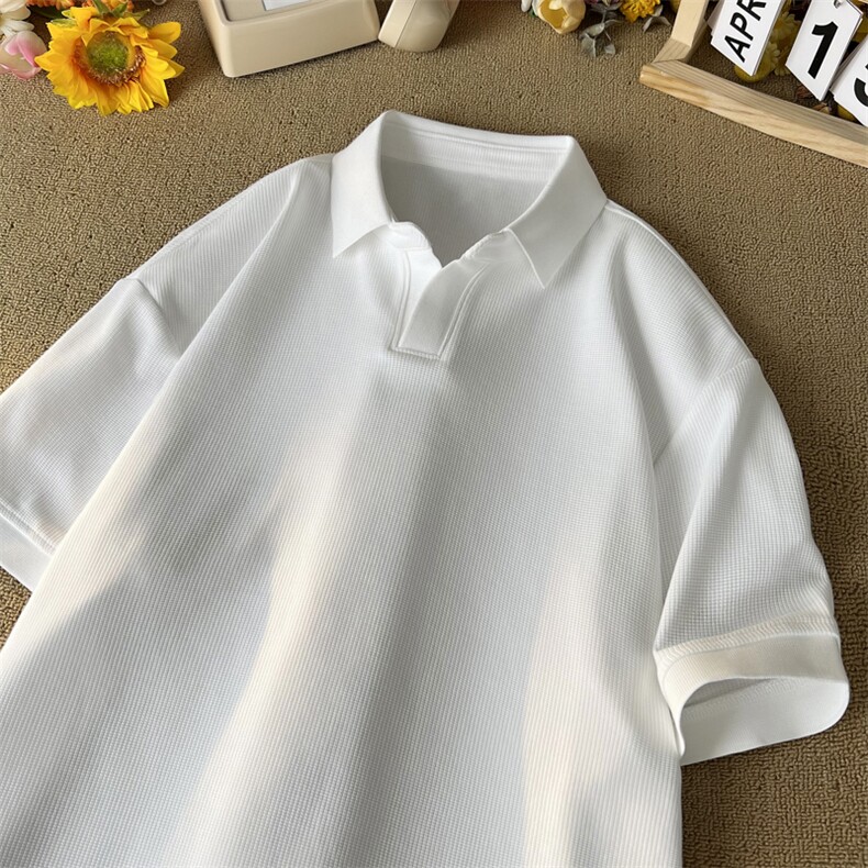 C420-P32港风潮牌Polo衫短袖男2024夏季新款宽松翻立领t恤现货，男装Polo衫，星座512-6