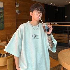 ！2025夏季新款男士麂皮绒短袖T恤半袖衫TL2402特P23控38，男装T恤，电商B220