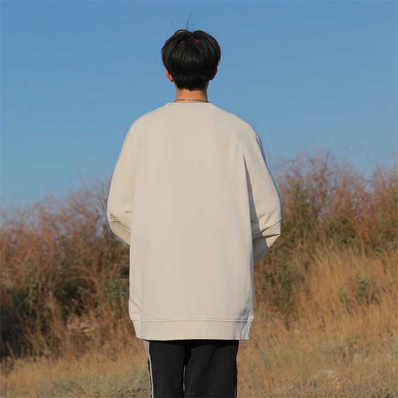 抖音得物高品质二开支持退换26春装美式男宽松曼巴纯色圆领卫衣,男装卫衣,电商A443