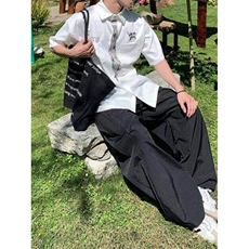 CS62-P40假领带设计男女夏季宽松短袖衬衫休闲百搭衬衣，男装T恤，电商B327