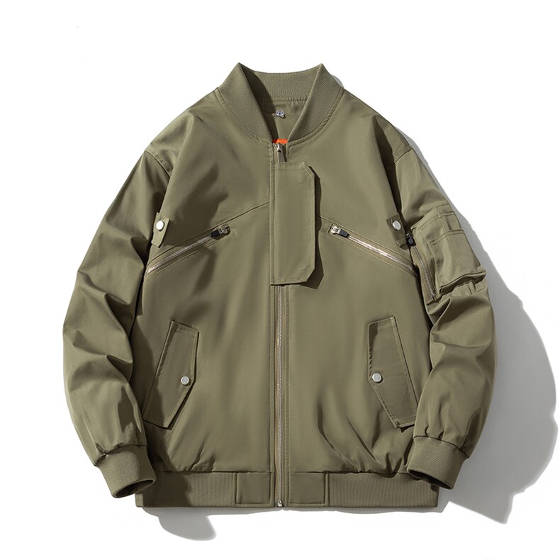 现货2色秋冬带帽可拆卸飞行服外套棉服夹克,男装夹克,电商A105