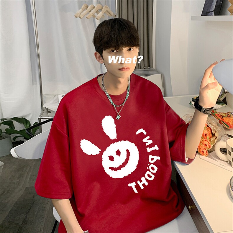 抖音得物二开现货供应220克夏装重磅美式高街宽松短袖t恤MT58,男装T恤,电商A486-1
