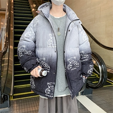 港风外景21冬新款卡通满印立领面包服棉衣外套G3007-P105控125，男装棉衣，星座914-3