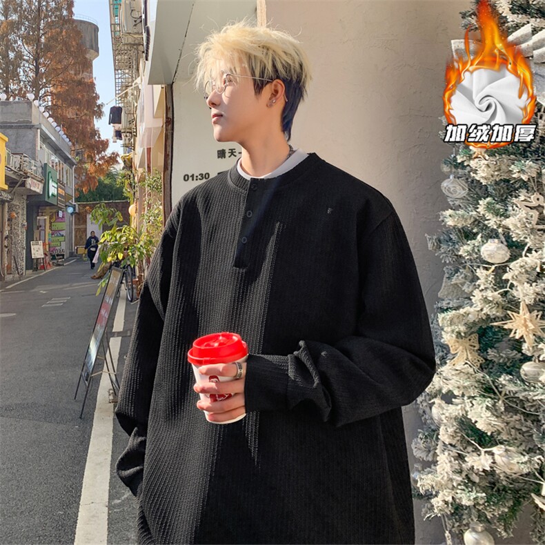 2025HT25079加绒外景大码亨利领长袖T恤M-5XHT25957-特P30，男装T恤，电商A022