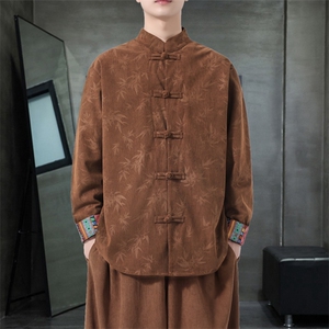 男士衬衫外套灯芯绒夹克盘扣立领风 XZ1512-2511-P55图片