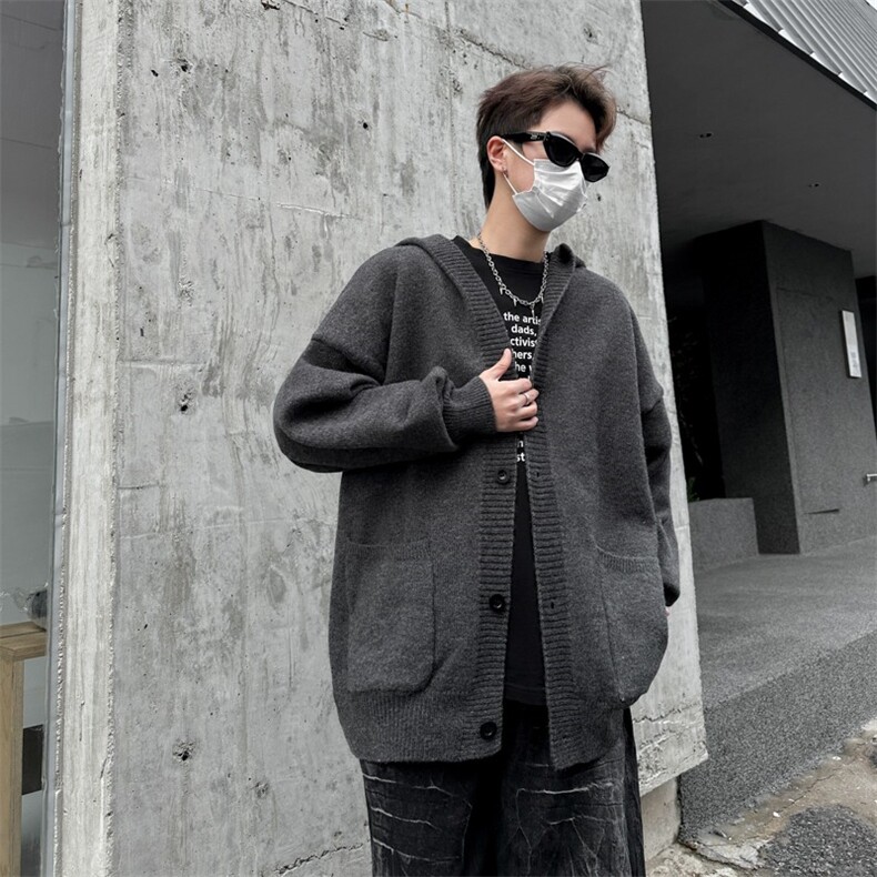 秋冬复古基础纯色半拉链领毛衣男潮牌宽松休闲套头针织衫Y601/P68,男装针织衫/毛衣,星座506