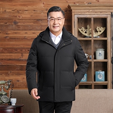 大货主推新款可拆卸帽中老年羽绒服外套男士加厚爸爸装羽绒服大衣，男装羽绒服，钱塘723