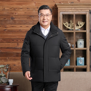 大货主推新款可拆卸帽中老年羽绒服外套男士加厚爸爸装羽绒服大衣图片