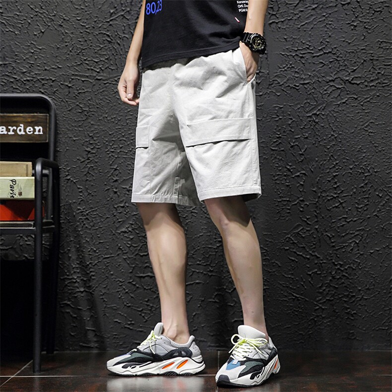 2023夏季新款日系黑墙大码工装口袋装饰短裤M-5XHK170-P35,男装休闲裤,电商A022