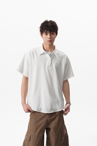 夏季新款港风日系polo领套头短袖衬衫男潮 XZ608-CS2521-P30控48图片