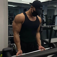 夏季美式重磅粗螺纹背心男230g显大健身打底透气弹力修身坎肩无袖，男装背心/马甲，星座506A