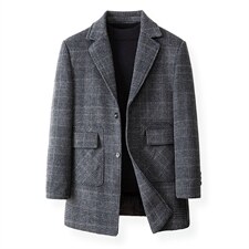 男式装2023春秋季新款商务休闲百搭西装中年纯色厚款西服外套，男装西服，电商B212（原钱塘6029）