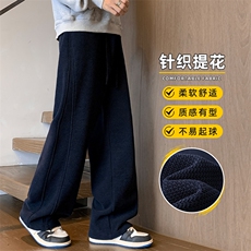 休闲裤男士秋季2025新款宽松阔腿斜纹工装针织直筒长裤Z2602-P40，男装工装外套，星座509