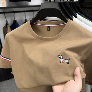 夏季短袖圆领T恤休闲商务上衣潮流打底衫刺绣品质男装图片