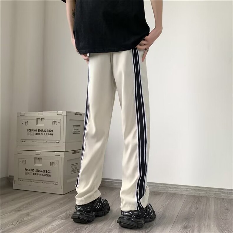 男春夏新款青少年时尚休闲裤条纹潮流运动裤长裤B473P35,男装休闲裤,星座1116-2