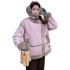 新款2025冬季韩系皮毛一体外套7832-P220-K328，女装短外套，2C057
