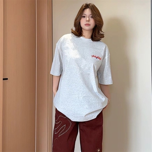 万针全刺绣工艺抖音得物高品质260克重磅纯棉双纱美式高街短袖T恤图片