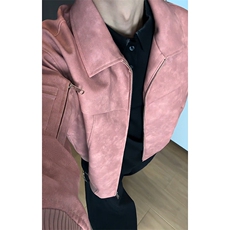 特批P85无差价cleanfit美式扎染PU皮短款大码飞行夹克皮衣男J5216，男装皮衣，电商A001