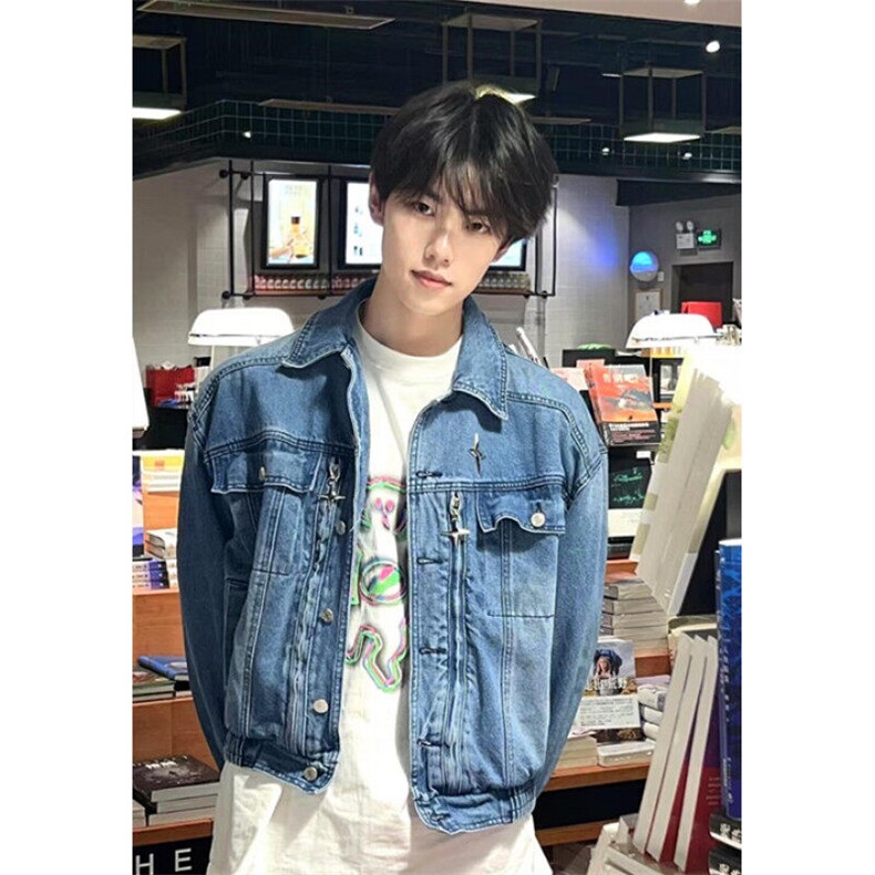 金属星星牛仔外套男春秋季vibe风宽松工装夹克J03,男装夹克,星座1116A（原606A-3）