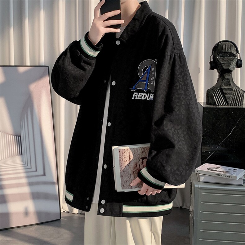 2023秋装新品潮刺绣设计夹克中性风男女韩版棒球服外套8007-P85,男装夹克,电商A441-1