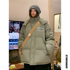中性民宿风新标白鸭绒贴标连帽羽绒服A268-YR361P225控298，男装羽绒服，电商A268