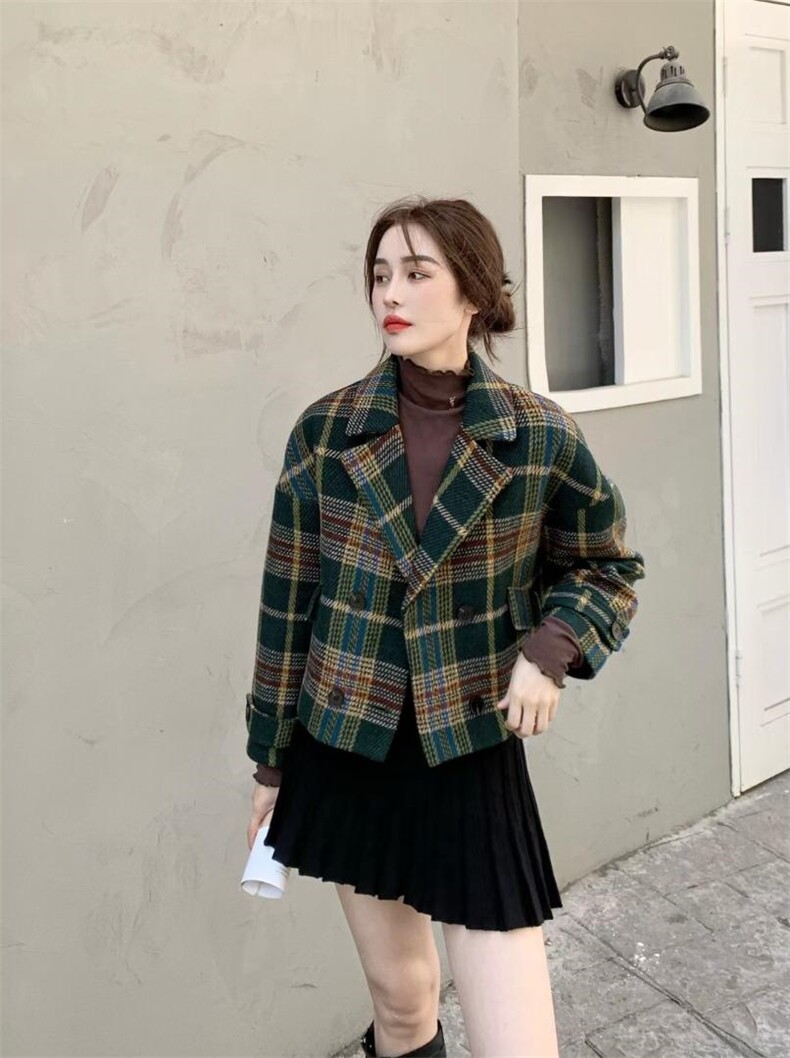 【现货】短款格子外套，其它，芷炫