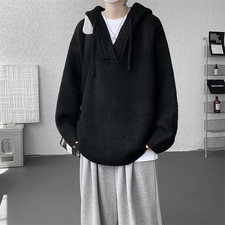 900g重磅毛衣男卫衣外套宽松慵懒针织衫复古羊毛衫线衣MY19006P78，男装针织衫/毛衣，电商B312