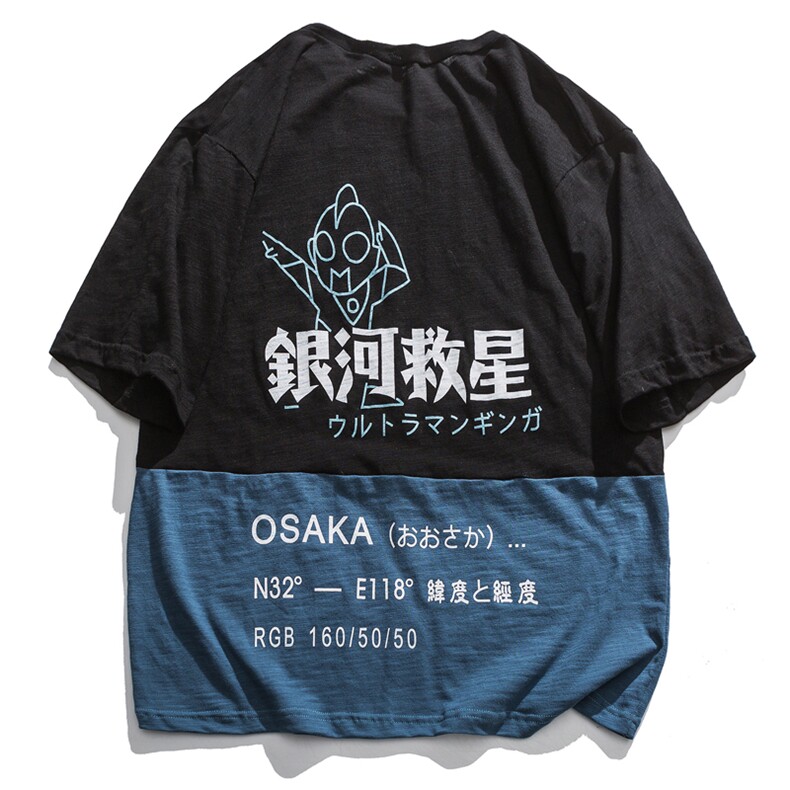 复古港仔原宿风卡通纯棉短袖T恤男学生青年,男装T恤,电商B375
