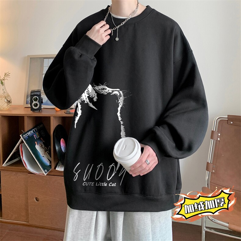 ！圆领卫衣男长袖T恤男WY159-P28加绒款（JR）-P33控价:49,男装卫衣,电商B367