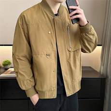 2025春装店主风新款棒球领休闲复古工装夹克外套男3325-P135，男装夹克，电商A413