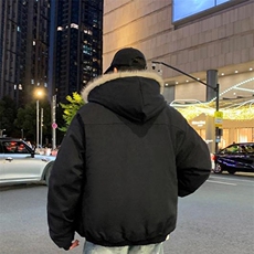 现货高品质美式高街冬季重磅硬挺短款座山雕毛领棉衣男女加厚外套，男装棉衣，电商A443