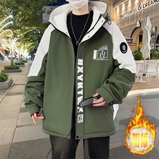 加绒加厚连帽夹克男秋冬时尚潮流加厚棉衣男外套MY1686-P73，男装夹克，星座310B-3