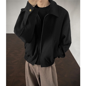 秋装新品 美式夹克棕色翻领短款外套男 H1149 特P75图片
