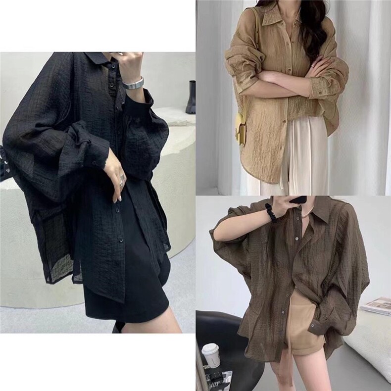 秋季压皱衬衫，女装衬衫，依纤