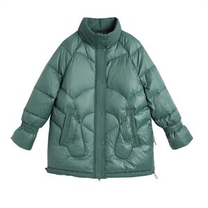 立领中长款羽绒服女2020年冬季新款宽松休闲白鸭绒外套图片