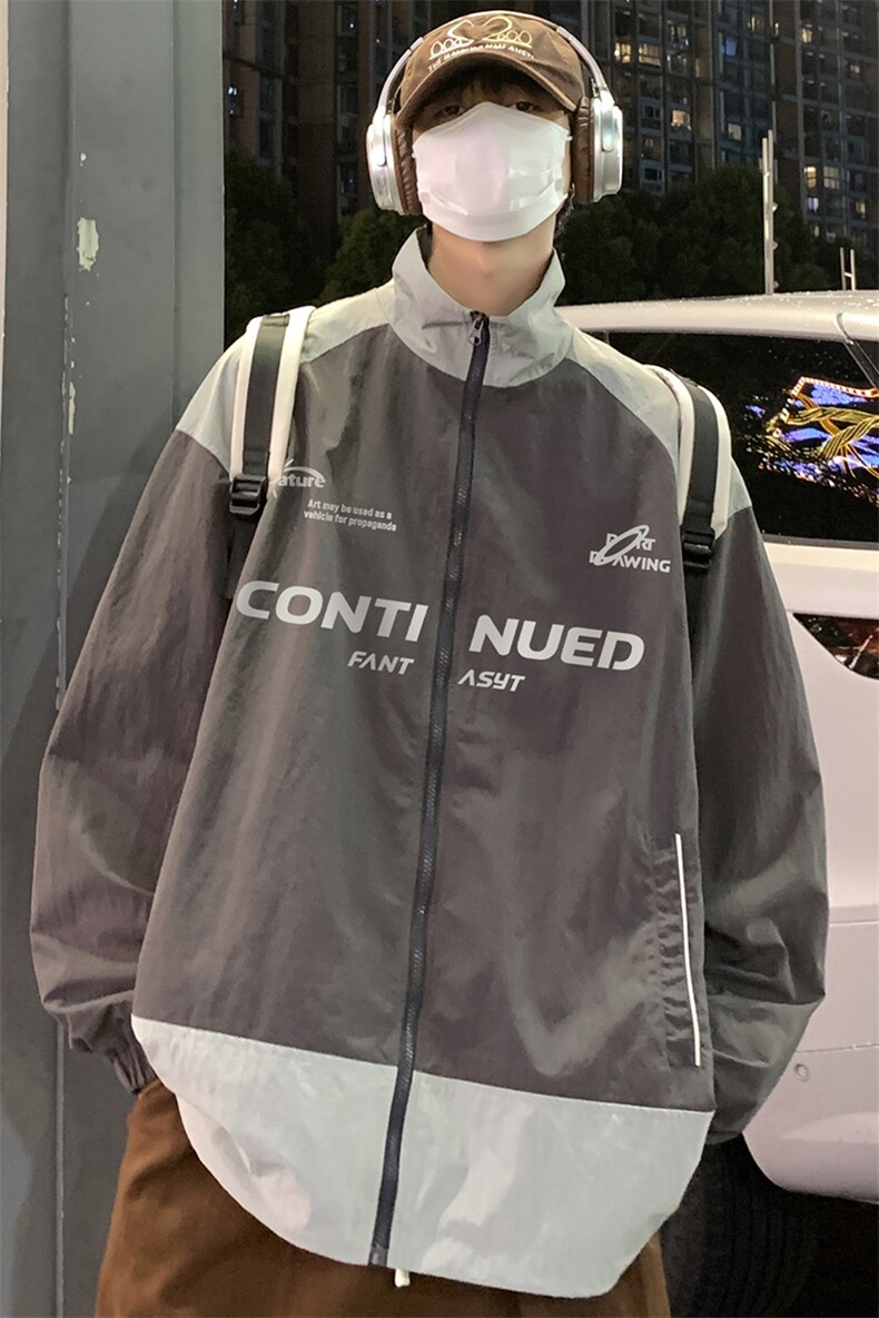 秋新户外登山服休闲连帽潮帅冲锋衣男夹克外套F6401P80控108,男装夹克,电商A268A
