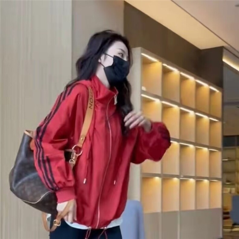 防晒衣女2025新款夏季薄款长袖外套时尚开衫立领条纹撞色防晒服,男装防晒衣,星座1210-1