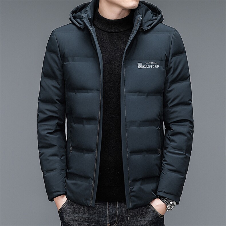 DZ003钱塘2020-3中年男士商务休闲连帽冬季厚款羽绒服货稳P210，男装羽绒服，钱塘207-3