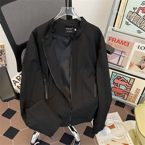 立领工装飞行员夹克衫男生春秋宽松拉链设计感棒球服外套2282 P70图片